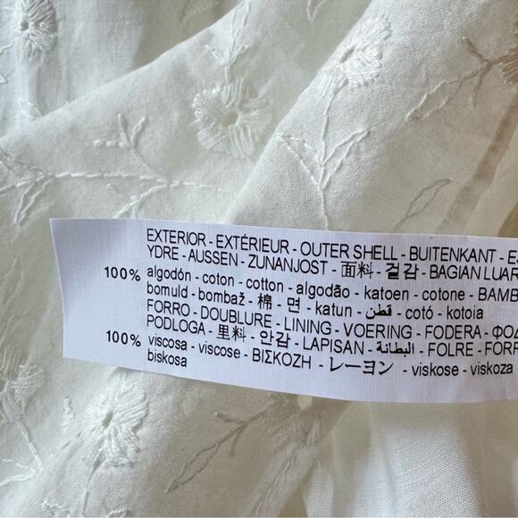 NWT Zara Openwork Embroidered Midi Cotton Dress Oyster White Blogger Favorite XS - Picture 11 of 16